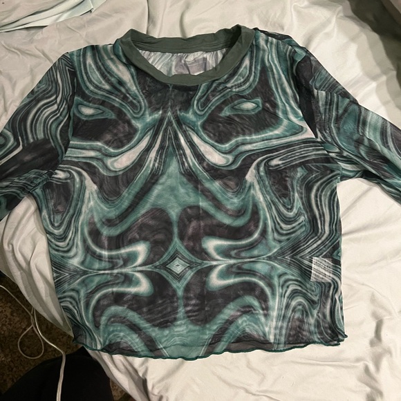 Tops - Pretty Green Mesh crop top